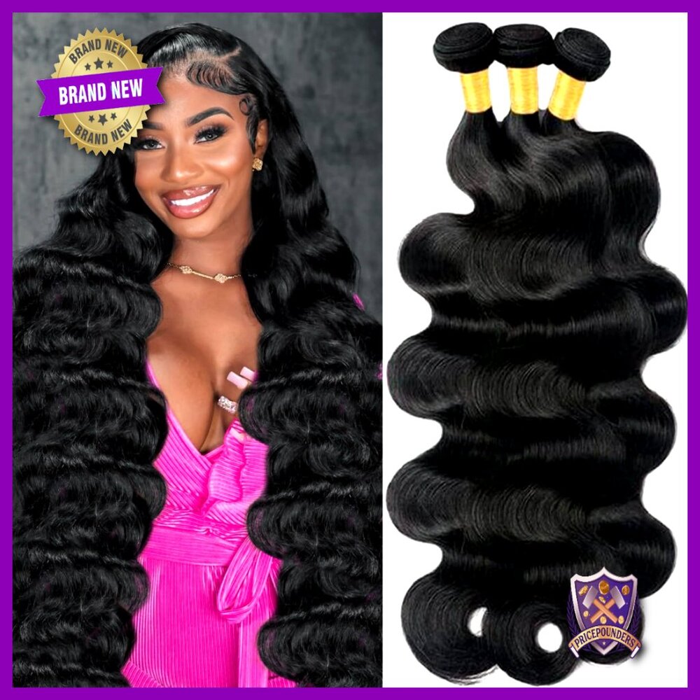 Body Wave Human Hair Extensions 3 Bundles Brazilian Virgin Hair 18-22 Inch
